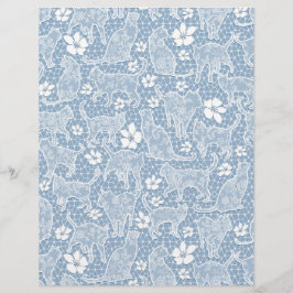 Lámina Gatos de encaje blanco sobre las artes azules del 