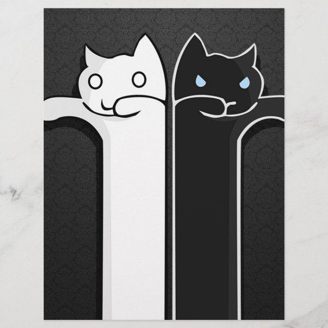 Lámina Gatos de textura negro blanco (Anverso)