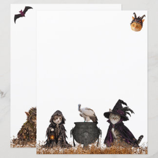 Lámina Gatos Kitty Brujas y Duendes Halloween