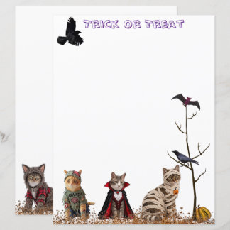 Lámina Gatos Kitty Disfrazados Papelería de Halloween