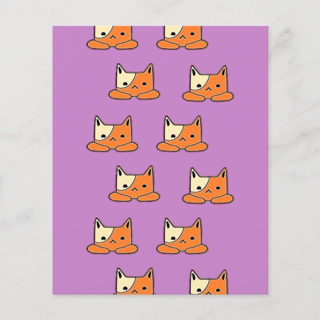 Lámina Gatos serios en morado (Anverso)