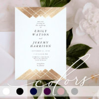 Gatsby Wedding INVITE de oro blanco geométrico pre