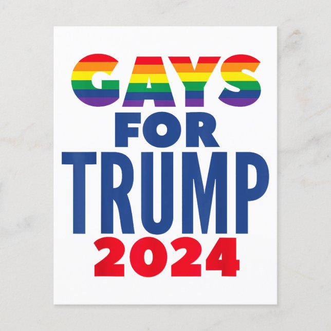 Lámina Gays para las elecciones de Trump 2024 (Anverso)