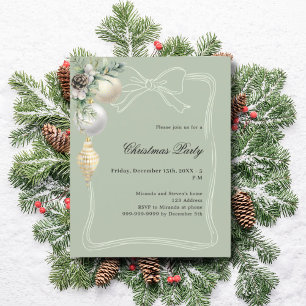 Lámina Geen gold baubles Navidades arco iris Invitación d
