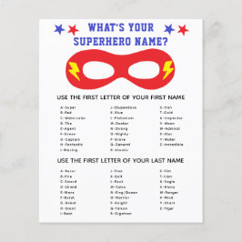 Lámina Generador de nombres de superhéroes