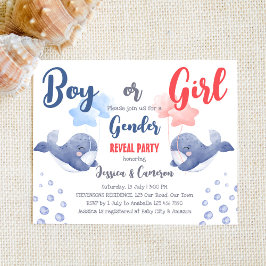 Lámina Género de ballenas chica o chico revelar invitació
