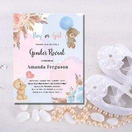 Lámina Género presupuestal revelar oso de peluche de past