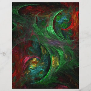 Lámina Génesis Green Abstract Art Letterhead