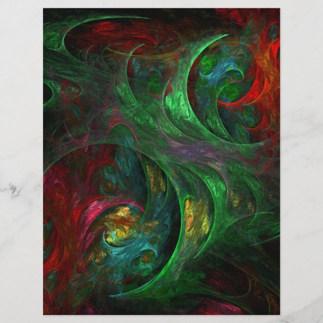 Lámina Génesis Green Abstract Art Letterhead (Anverso)