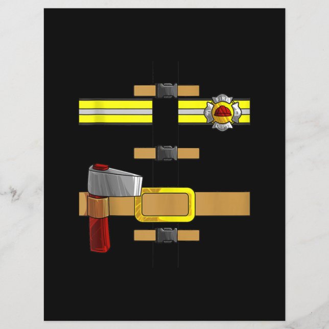 Lámina Genial Firefighter Uniforme Diy Halloween (Anverso)