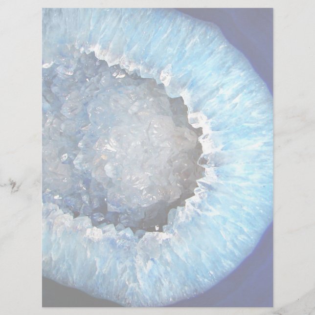 Lámina Geode de cristal azul de caída (Anverso)