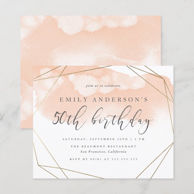 Lámina Geométrica de acuarela Rubor de presupuesto 50 cum (Anverso / Reverso)