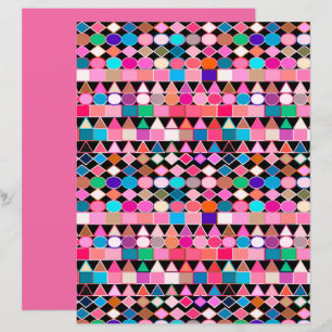 Lámina Geométrico tribal moderno, colores de joyas en neg