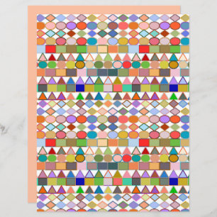 Lámina Geométrico tribal moderno, multipasteles en blanco