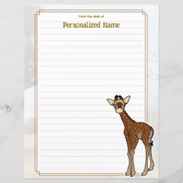 Lámina Gerry Giraffe White Lin Paper Sheet
