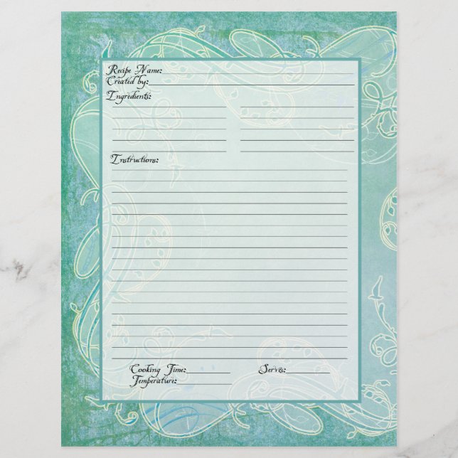 Lámina Gestor de recetas del libro de cocina de patrimoni (Anverso)