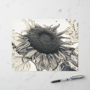Lámina Gigantes girasoles Vintage Sepia Decoupage Art