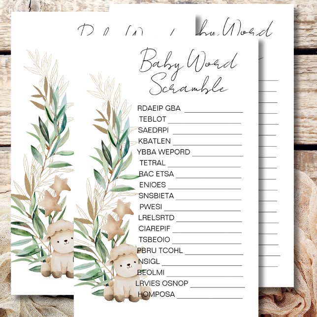 Lámina Gimnasio de Baby Shower Scramble Sweet Little Lamb (Subido por el creador)