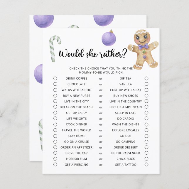 Lámina Gingerbread - Prefiere jugar (Anverso / Reverso)