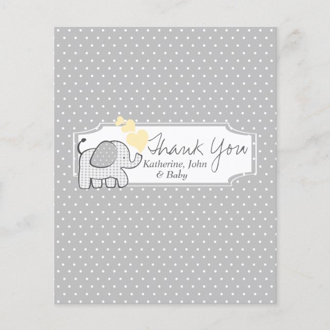 Lámina Gingham Elephant Candy Bar Wrapper Favor (Anverso)