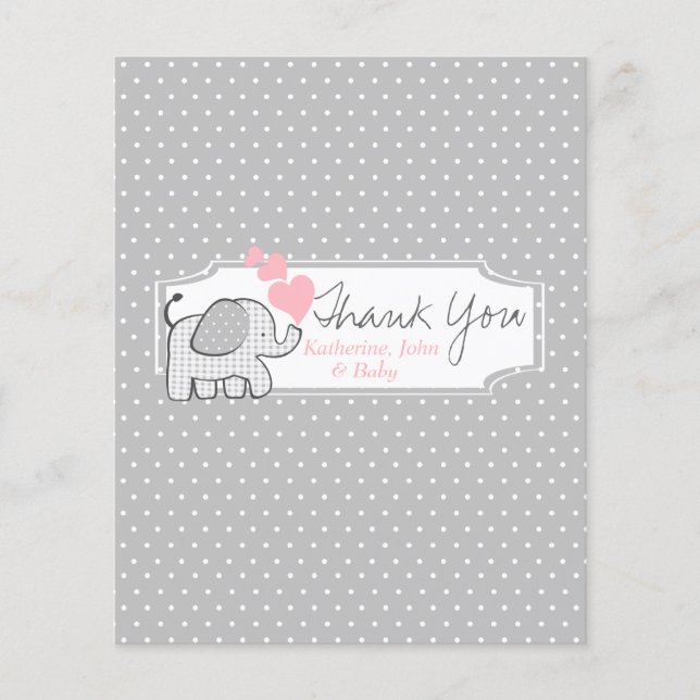 Lámina Gingham Elephant Candy Bar Wrapper Favor (Anverso)