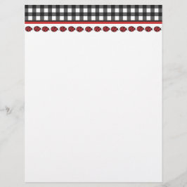 Lámina Gingham Ladybug Letterhead