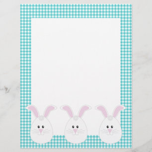 Lámina Gingham Rabbit Letterhead