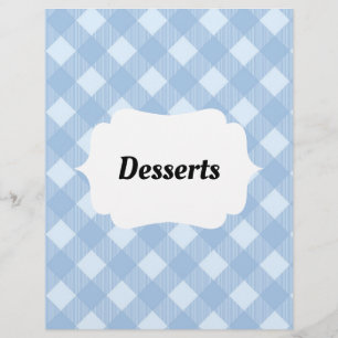 Lámina Gingham Recipe Binder Tab Inserta divisor