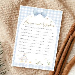 Lámina Gingham Silly Goose Shower Advice and Wishes Game