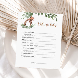 Lámina Giraffe desea un juego de bebé