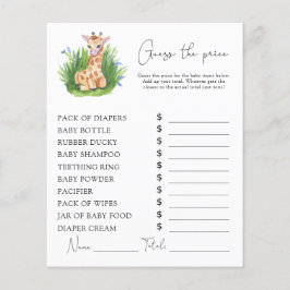 Lámina Giraffe - Juego de adivinanzas de precios