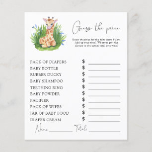 Lámina Giraffe - Juego de adivinanzas de precios