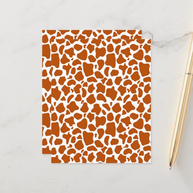 Lámina Giraffe Orange Spots Print Craft Scrapbook Paper (Anverso/Reverso In Situ)