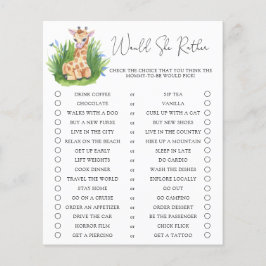 Lámina Giraffe / Prefiere Un Juego De Baby Shower