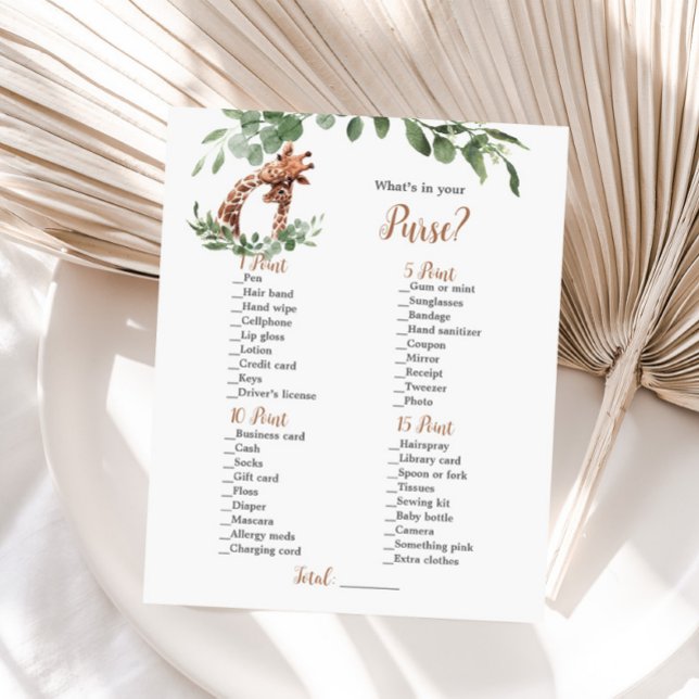 Lámina Giraffe ¿Qué hay en tu juego de bolsos? (Subido por el creador)