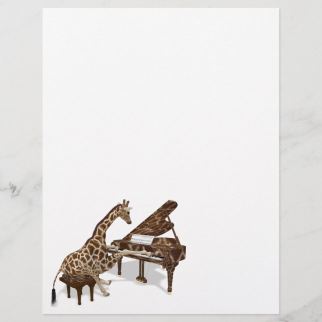 Lámina Giraffe Talentosa juega al Grand Piano (Anverso)