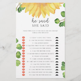 Lámina Girasol Dijo que dijo que el juego de la ducha de 