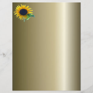 Lámina Girasol en pleno auge sobre el oro