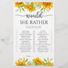 Lámina Girasol Prefiere un juego de ducha de novia