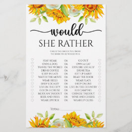 Lámina Girasol Prefiere un juego de ducha de novia