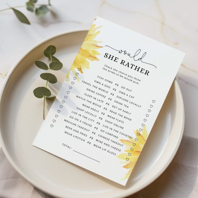 Lámina Girasol Prefiere un juego de ducha de novia (Subido por el creador)