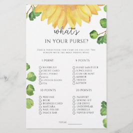 Lámina Girasol qué hay en tu juego de bolso