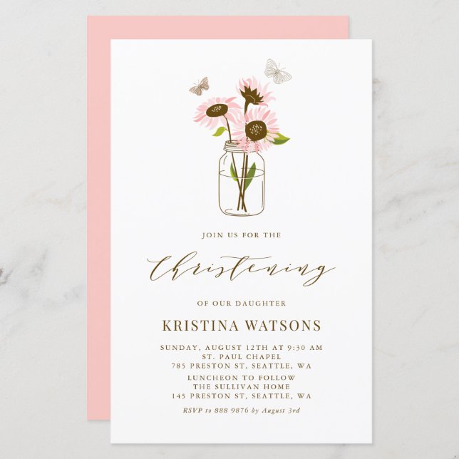 Lámina Girasoles rosas en la invitación a la Navidad en M (Anverso / Reverso)
