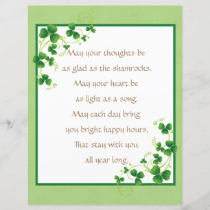 Lámina Glad As Shamrock Irish Blessbook