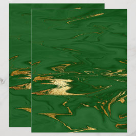 Lámina Glam Green Gold Faux Marble Scrapbook Paper