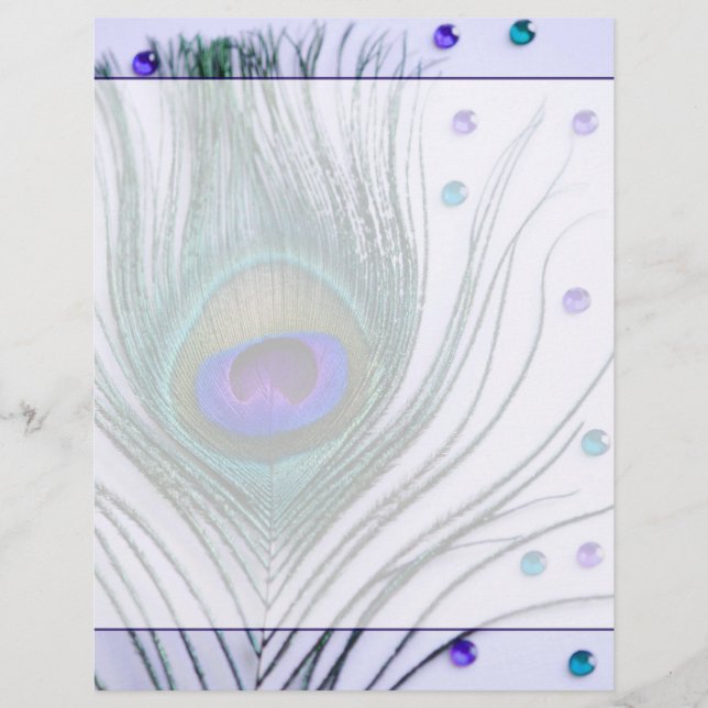 Lámina Glam Peacock Feather Purple (Anverso)