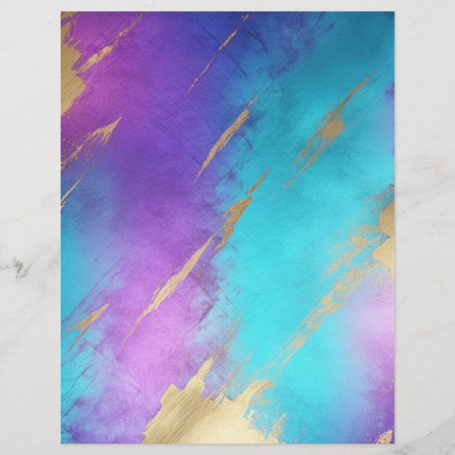 Lámina Glam Purple Turquoise Gold Scrapbook (Anverso)