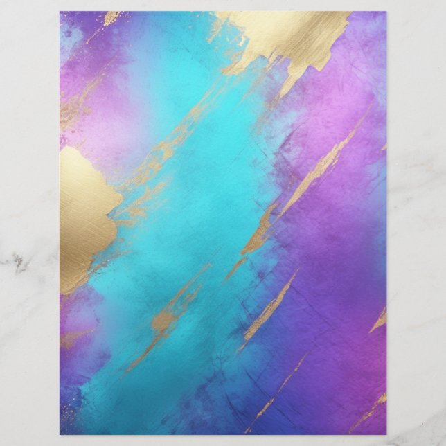Lámina Glam Purple Turquoise Gold Scrapbook (Anverso)