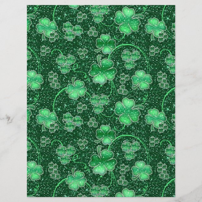 Lámina Glittering Shamrock and Swirls ID289 (Anverso)