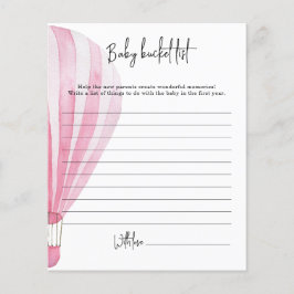 Lámina Globo aerostático - Lista de deseos del bebé